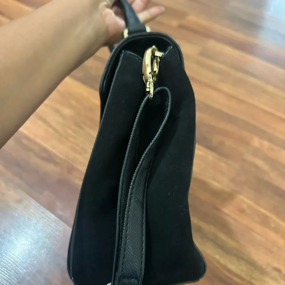 KATE SPADE New York Laurel Wesley Place Suede Leather Satchel Pushlock Close